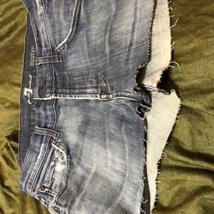 7 for all mankind cut off Denim Blue Jean skirt